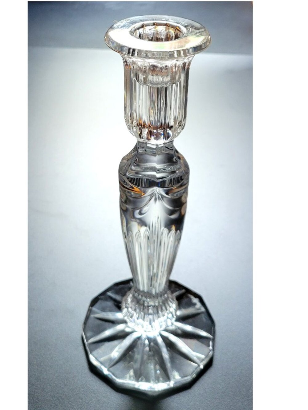 Waterford Prentiss Crystal 8" Tall Single Light Candlestick Candle Holder